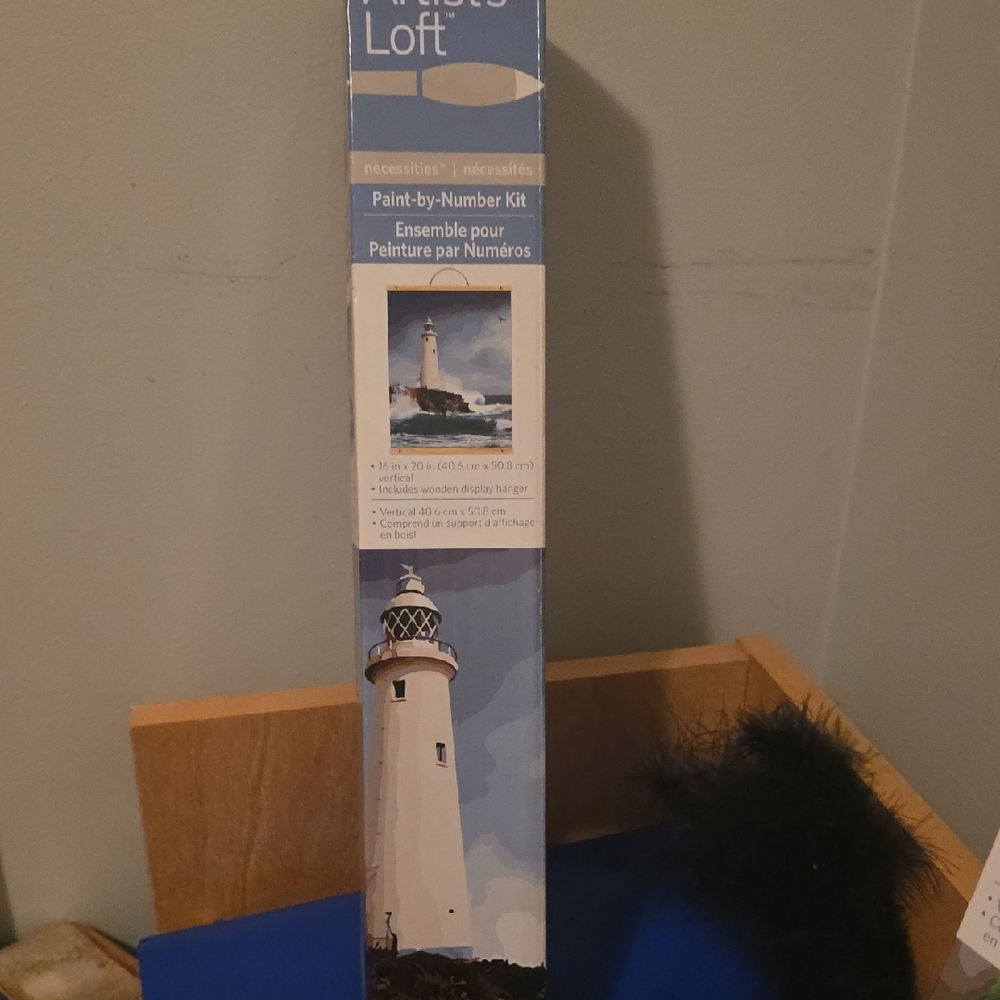 Lighthouse Paint-by-Number Kit - Blue and White